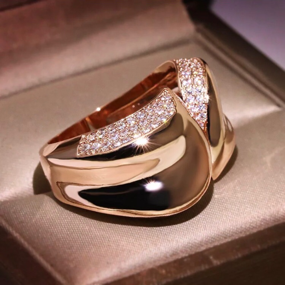 Noir Pave Rosetone Sterling Silver Band Ring - Picture 3 of 4